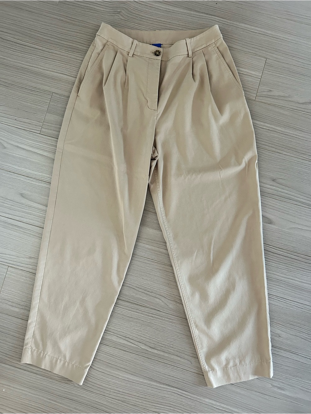Kit and Ace Pleated Chino Pants - Light Beige